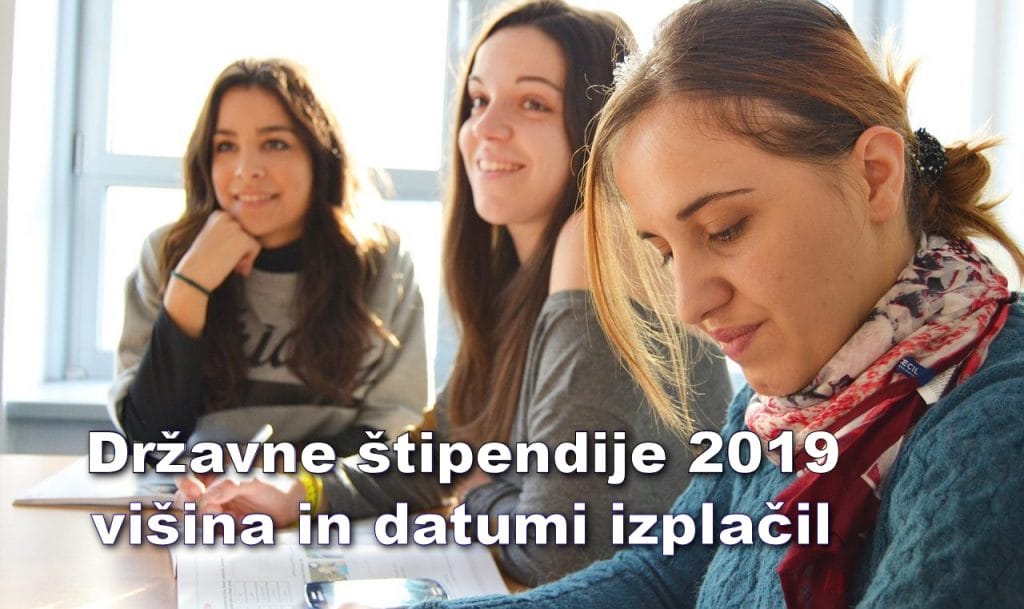Državne štipendije 2019 - višina in datumi izplačil